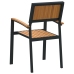 Sillas de Comedor al Aire Libre  Set de 6 Negro Metal y Madera
