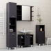 Armario de baño madera contrachapada gris brillo 30x30x179 cm