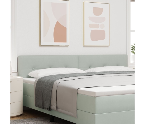 Cabecera VidaXL Acolchada Gris Claro de 200 cm en Terciopelo