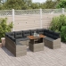 Conjunto de Comedor de Jardín de 10 Piezas con Cojines Gris Ratán Sintético Acacia