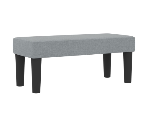 Cama con Box Spring  con Colchón y Banco Gris Claro 90x200 cm Tela