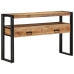 Mesas Auxiliares  Negras 120x33x75 cm de Madera Maciza de Acacia y Metal