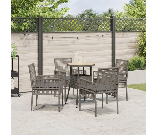 Conjunto de Muebles de Comedor  Conjunto de 5 Gris Ratán, Vidrio