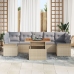 Juego de Sofá de Jardín de 8 Piezas con Cojines Beige Ratán Acacia
