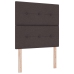 Cama con Somier  con Colchón Marrón Oscuro 100x200 cm Tela