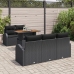 Conjunto de Comedor de Jardín de 6 Piezas con Cojines Negro Poliratán Acacia