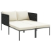 Tumbona  con cojines para 2 personas color antracita 115x153x69,5 cm de acero
