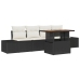Conjunto de Sofá de Jardín  Set de 5 Negro y Crema