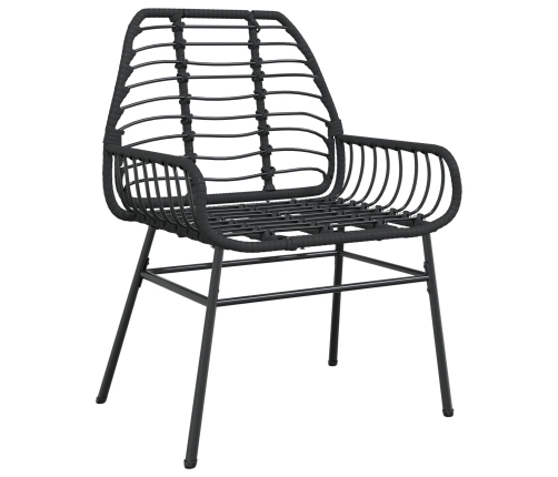 Set de Comedor de Jardín de 9 Piezas Negro Poliratán