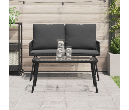 Mesa de café  Negra 90x45x42 cm de Poliratán