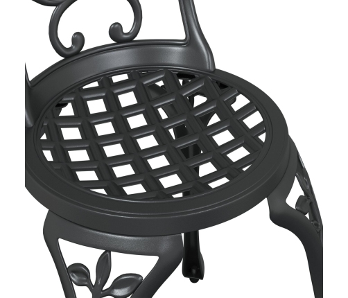 Set de Bistro de Jardín de 3 Piezas  en Aluminio Fundido Negro