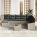 Conjunto de Sofás de Jardín de 9 Piezas con Cojines Gris Ratán Sintético