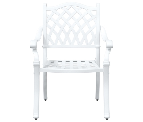 Conjunto de Bistro de Jardín de 3 Piezas  de Aluminio Fundido Blanco