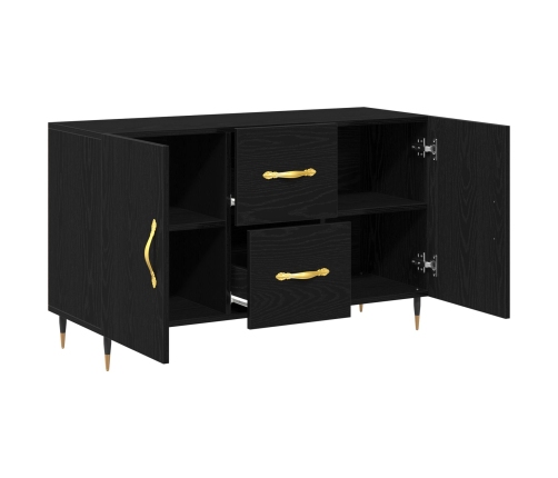 Aparador Negro de Roble 100x36x60 cm de Madera Elaborada