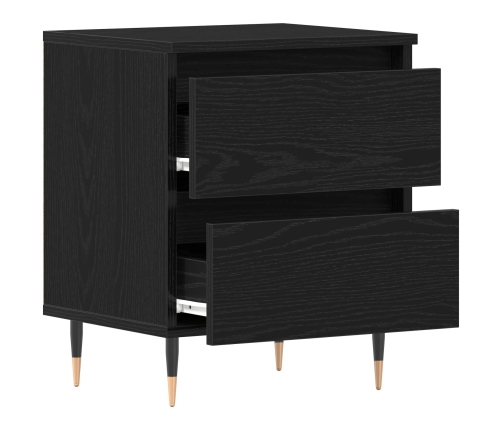 Mesas de Noche 2 pcs Negros de Roble 40x35x50 cm Madera Ingenierizada