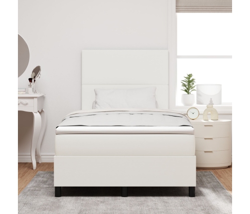 Cama con Base de Resorte  con Colchón Crema 120x200 cm Tela de Pana