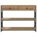 Mesa Consola  de Roble Artesanal 100x28x75 cm Madera Ingenierizada y Acero