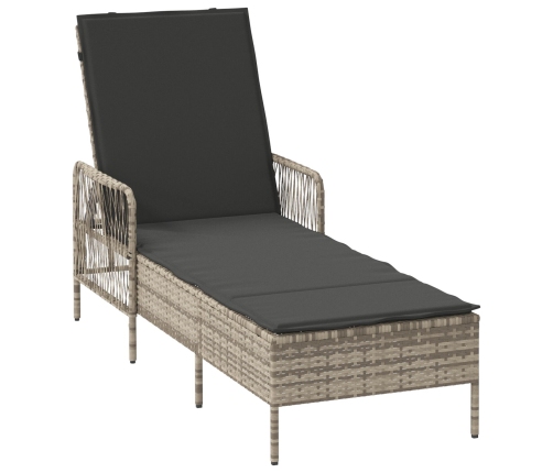 Tumbona Gris claro Ratán PE 157 x 55 x 92 cm Plegable Tumbona