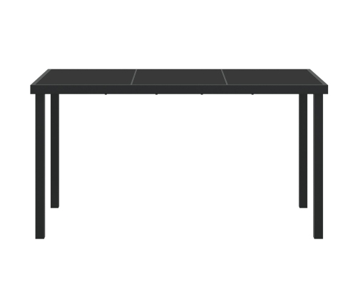 Mesa de Jardín  Negra 140x80x73 cm Vidrio Templado