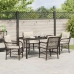 Conjunto de Comedor de Jardín de 5 Piezas con Cojines Marrón Poliratán