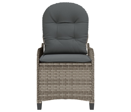 Sillón Reclinable  con Cojín Gris de Ratán Poliéster