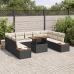 Conjunto de Sofá de Jardín  Set de 6 Marco negro con cojines beige