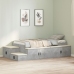 Cama de Almacenamiento Gris Concreto Madera 100 x 200 cm