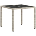 Set de Comedor de Jardín de 5 Piezas con Cojines Gris Claro de Poliratán