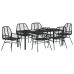 Juego de Comedor de Jardín  de 7 Piezas Poliratán Negro