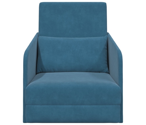 Sofá Cama de Piso  2-en-1 Azul 65x80x83 cm Terciopelo