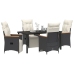Set de Comedor de Jardín de 5 Piezas  con Cojines Ratán PE Negro