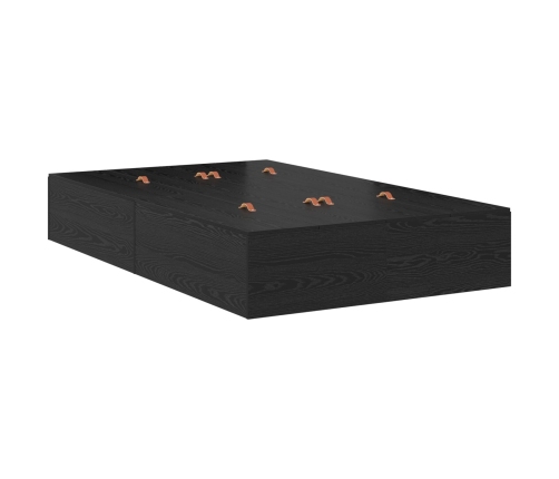 Estructura de Cama de Almacenamiento  Roble negro Madera Sólida