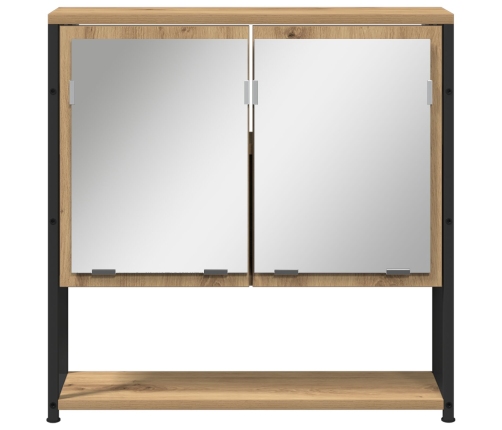 Armario Espejo de Baño  Roble Artesanal 60x16x60 cm Madera Elaborada