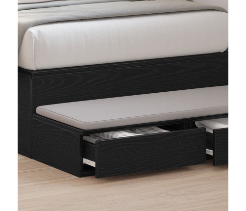 Cajones de cama  en negro, 75 x 36,5 x 16,5 cm, de madera contrachapada