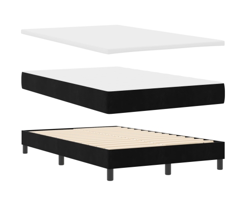 Cama con Box Spring y Colchón  Negro 120x200 cm Terciopelo