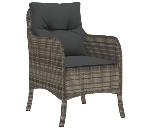 Conjunto de Comedor de Jardín  de 5 Piezas con Cojines Gris Poliratán