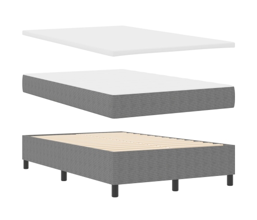 Cama con Somier  con Colchón Gris Claro 120x200 cm Tela de Corduroy
