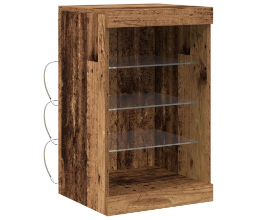 Sideboard de  con luces LED Madera Vieja 41x37x67 cm