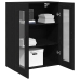 Gabinete Montado en la Pared con Puertas de Vidrio Roble Negro 69.5x34x90 cm