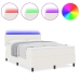 Cama con Somier  con Colchón y Luz LED Crema 140x200 cm Tejido de Terciopelo