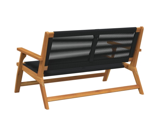 Banco de Jardín  Negro 76x122x73 cm Madera Sólida de Acacia