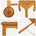 Tumbonas  2 pcs con Mesa y Cojines de Madera Maciza de Acacia, Tumbona  con Cojines Crema de Madera Maciza de Acacia, Mesa Lateral de Jardín  35x35x34 cm de Madera Maciza de Acacia