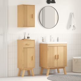 Juego de muebles de baño de pino de 3 piezas