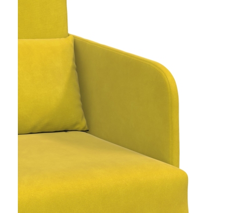 Sofá Cama  2-en-1 Amarillo 65x80x83 cm de Terciopelo