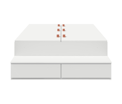 Marco de cama con almacenamiento  Blanco Madera compacta