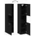 Gabinete de baño de pared  negro y roble de 30x30x130 cm, de madera compuesta