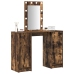mesa de tocador  con luces LED Roble Ahumado 102x33x135 cm