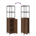 Juego de Muebles de Baño de 3 Piezas  en Madera de Roble Marrón