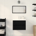 Gabinete de Lavabo  con Jofaina Integrada Roble Negro Madera Engineered, Gabinete de Lavabo  Roble Negro 60x38,5x45 cm Madera Engineered