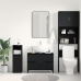 Gabinete para lavabo de baño  negro roble 80x33x60 cm de madera